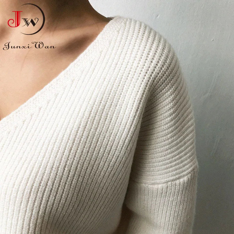 Casual Autumn Winter Women Sweater Knitted Pullover Warm Elegant Chic Female Loose Oversize Cashmere Basic Tops Jumper Pull