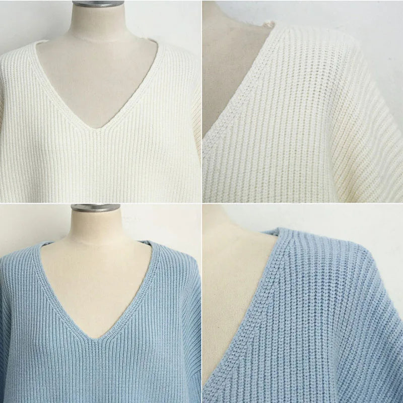 Casual Autumn Winter Women Sweater Knitted Pullover Warm Elegant Chic Female Loose Oversize Cashmere Basic Tops Jumper Pull