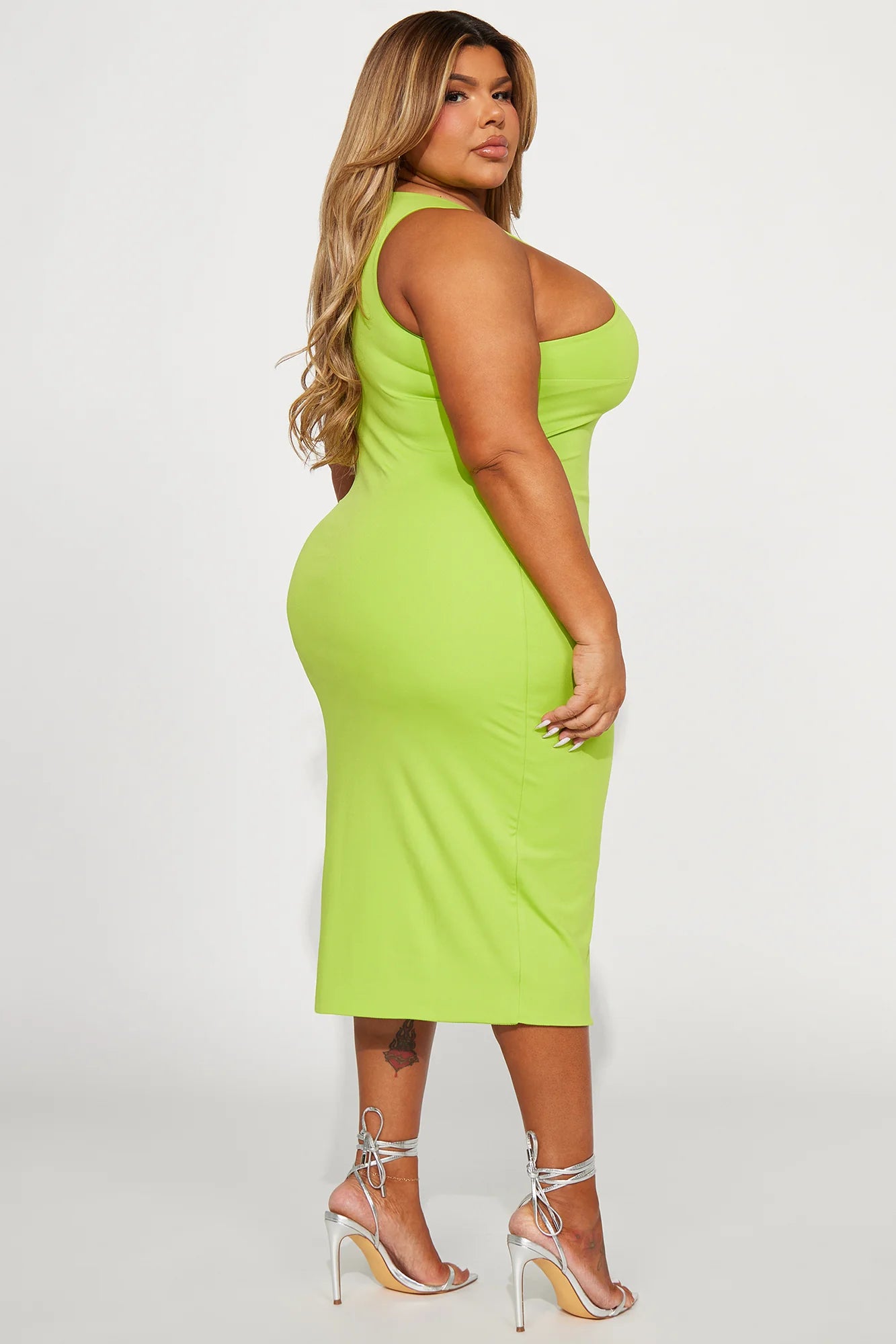 Arden Racerback Midi Dress - Lime