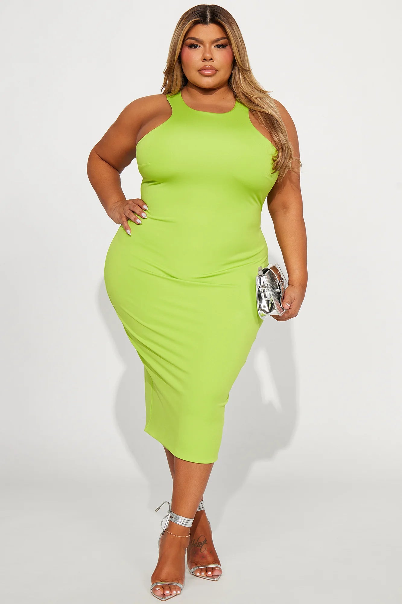 Arden Racerback Midi Dress - Lime