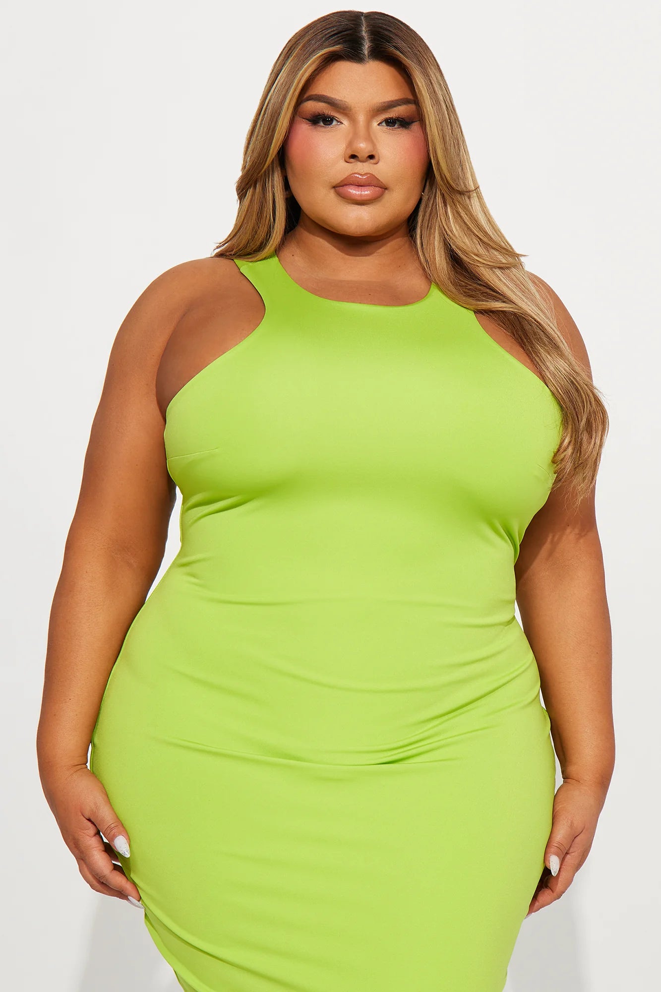 Arden Racerback Midi Dress - Lime