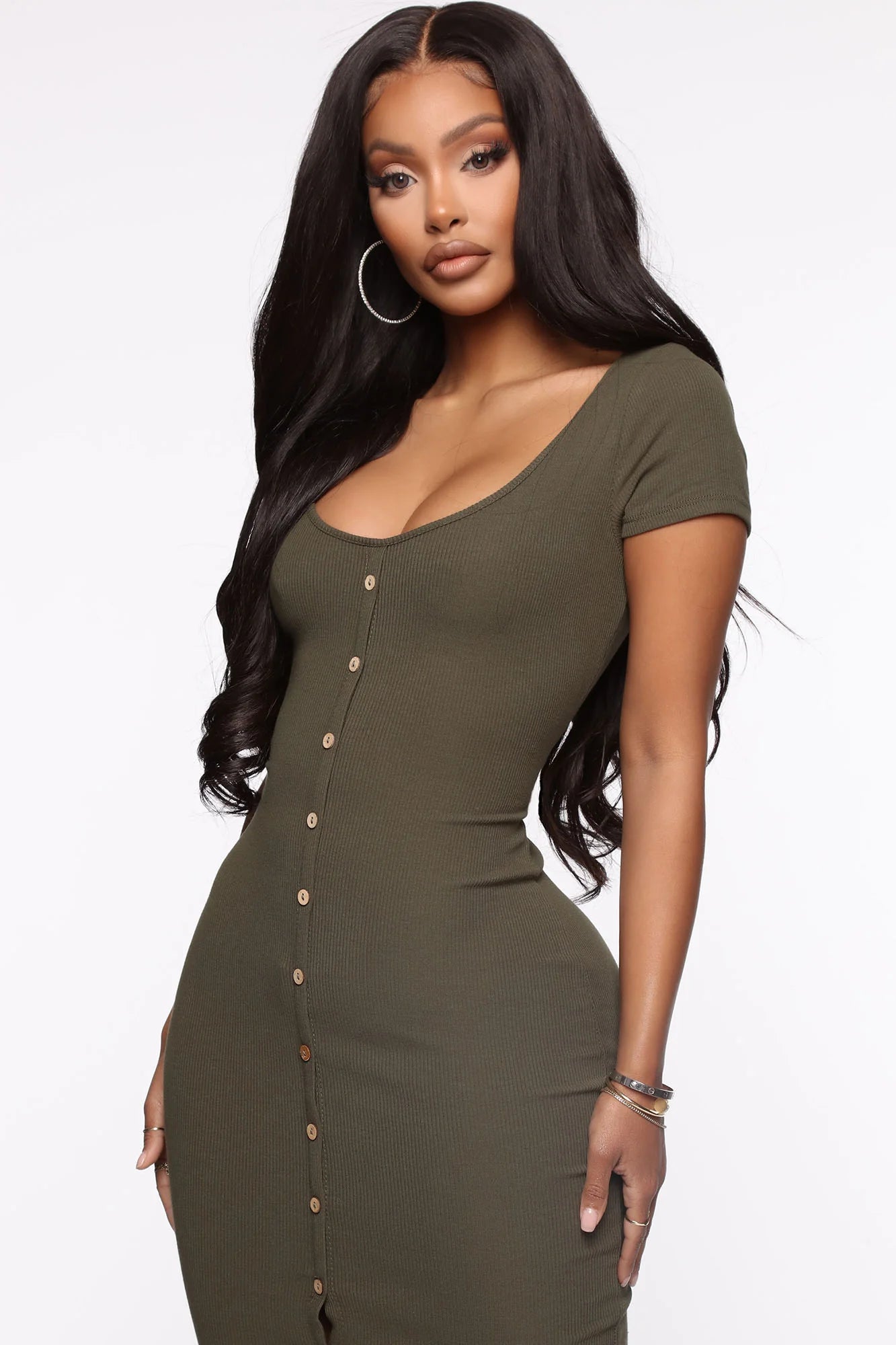 Love Her down Midi Dress - Olive